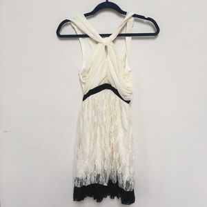 Black and white lace dress halter